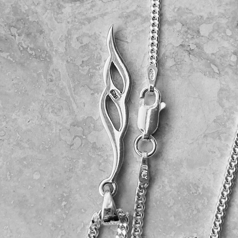 Sterling Silver Double Twist Dangle Necklace - image 8